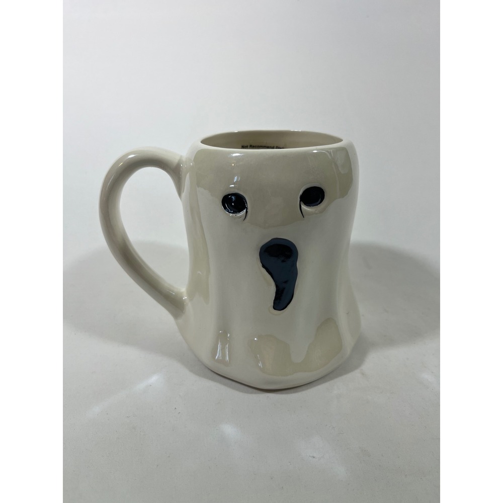 Cute Ghost Mug 2021 Boo Halloween Ceramic Coffee Tea Cup White Black 24.23oz‎